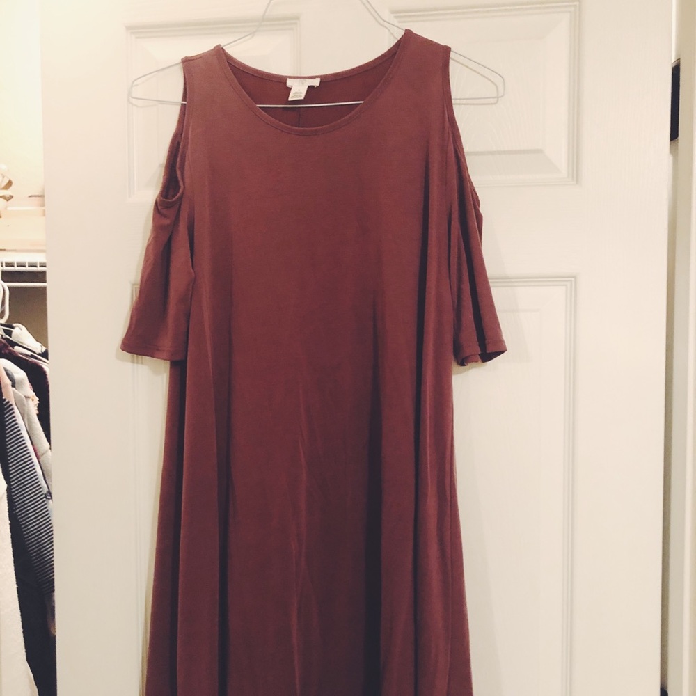 Deep Purple Cold-shoulder Dress